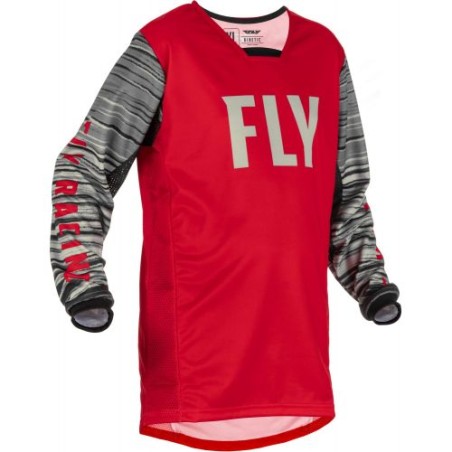 MAILLOT BMX  JUNIOR FLY KINETIC WAVE ROUGE/GRIS